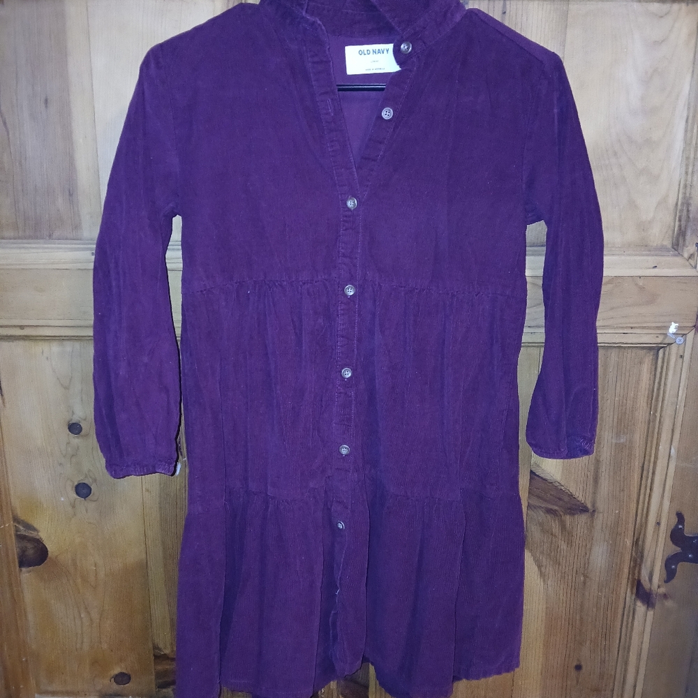 Old Navy Deep Purple Button-Up Dress